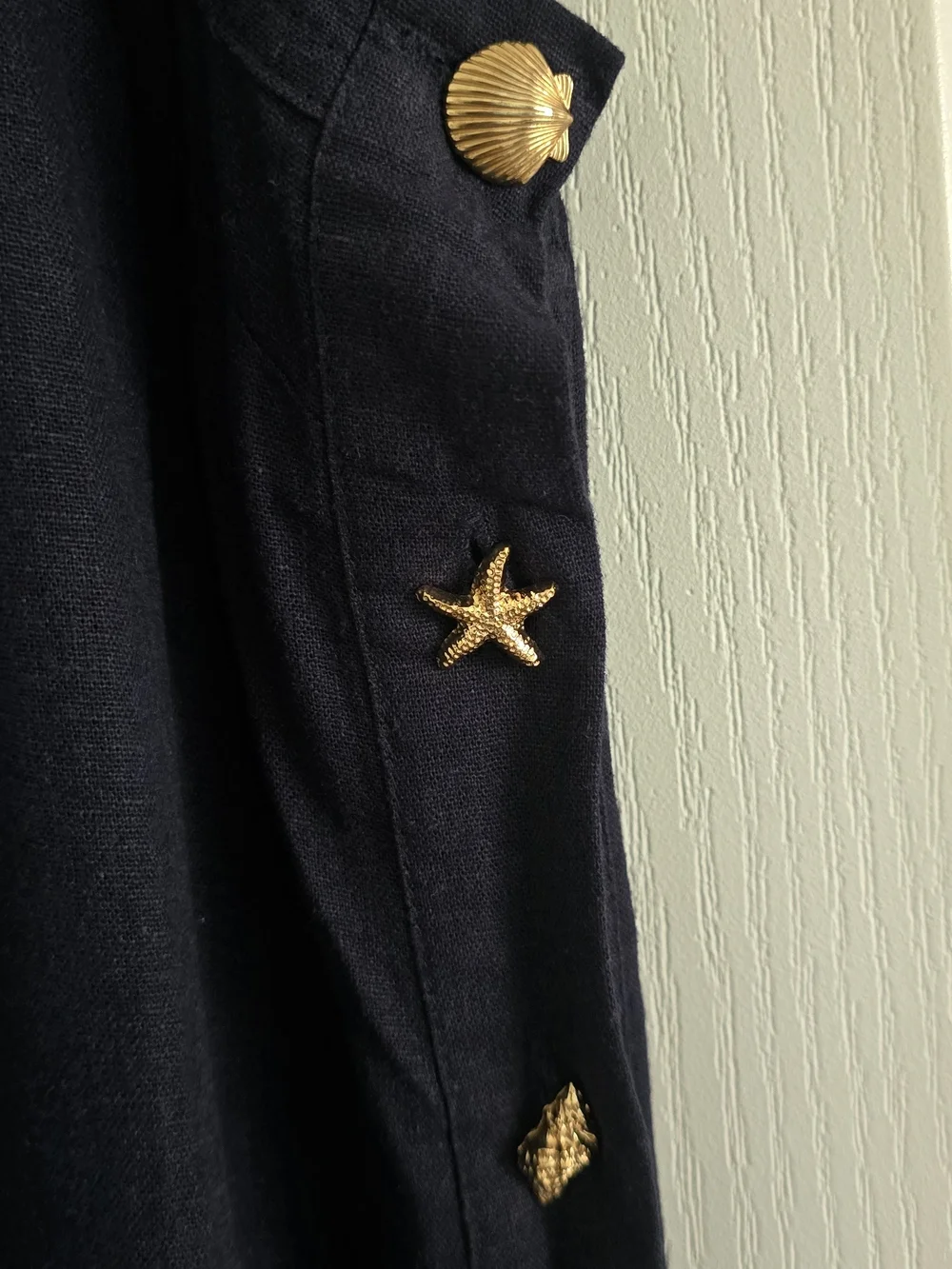 Cynthia Rowley navy Linen dress - Picture 2 of 6